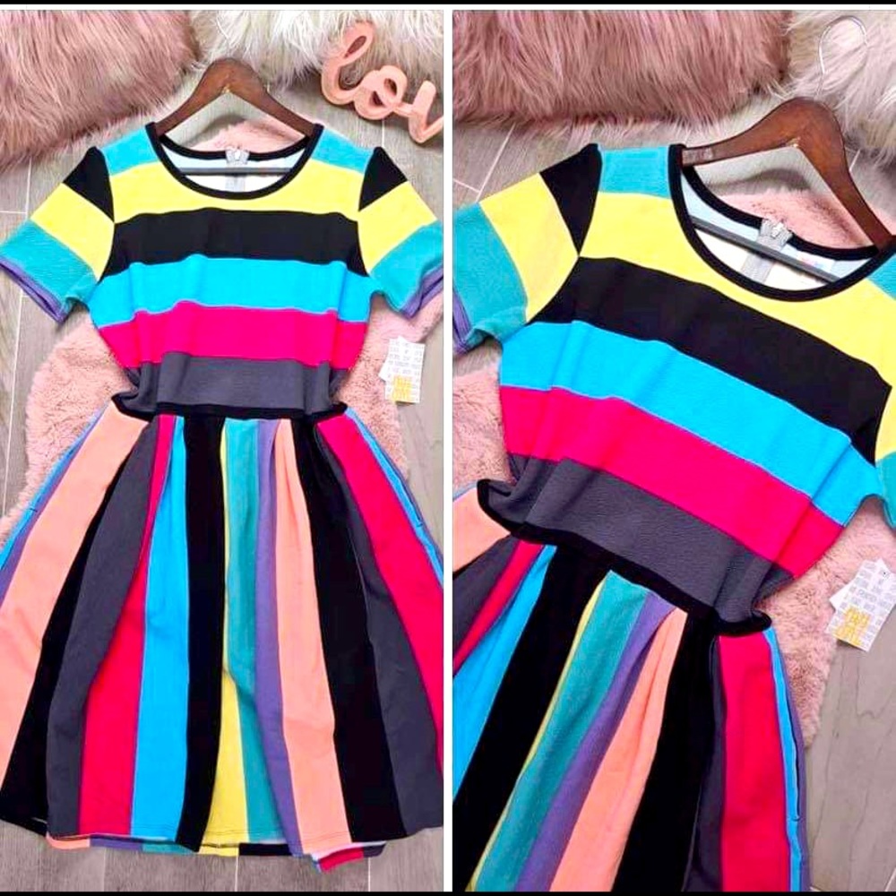 Striped dress colorful